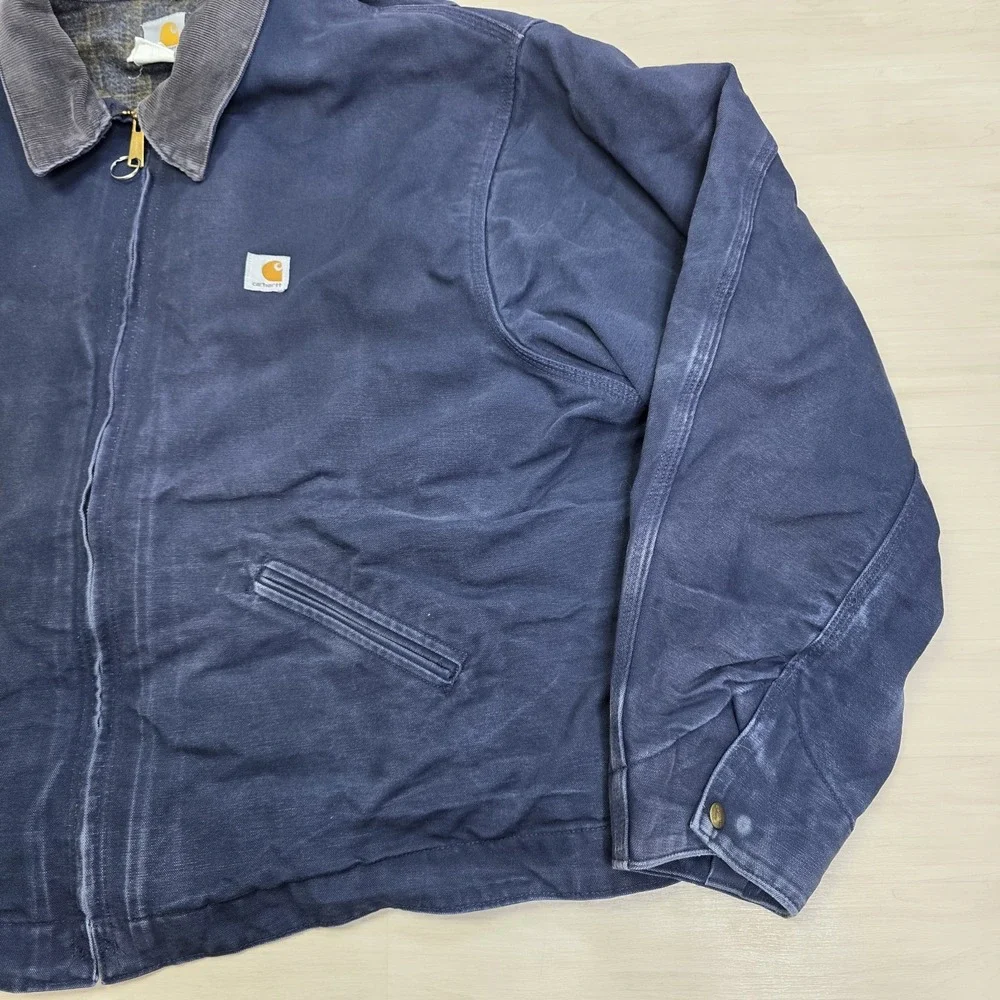 Carhartt Blanket Lined Detroit Jacket Navy Blue Fade J172 DNY Size 4XL‎